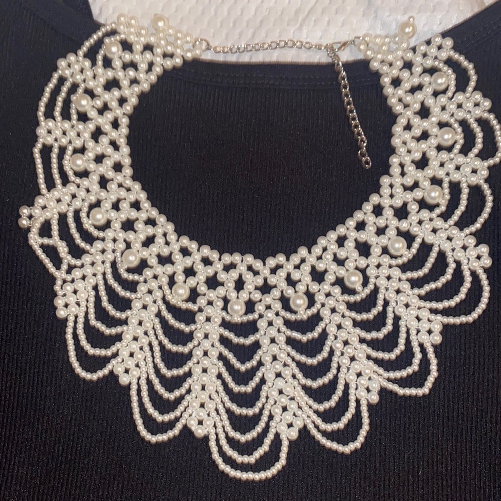 Faux Pearl Collar Necklace RBG